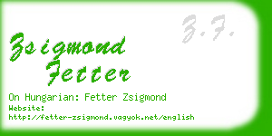 zsigmond fetter business card